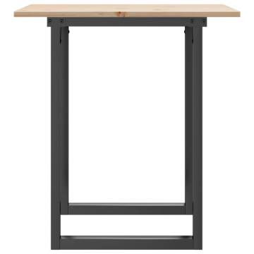 Dining Table O-Frame 70x70x75 cm Solid Wood Pine and Cast Iron