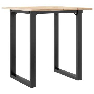 Dining Table O-Frame 70x70x75 cm Solid Wood Pine and Cast Iron