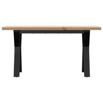 Coffee Table Y-Frame 90x40x45.5 cm Solid Wood Pine and Cast Iron