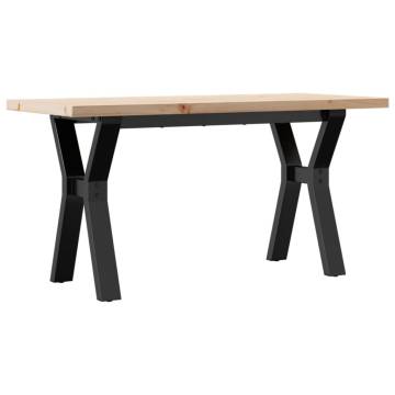 Coffee Table Y-Frame 90x40x45.5 cm Solid Wood Pine and Cast Iron