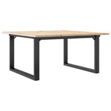 Coffee Table O-Frame 90x90x45 cm Solid Wood Pine and Cast Iron