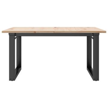 Coffee Table O-Frame 90x90x45 cm Solid Wood Pine and Cast Iron