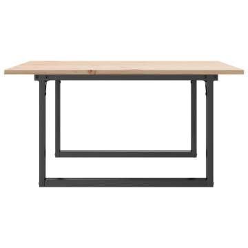 Coffee Table O-Frame 90x90x45 cm Solid Wood Pine and Cast Iron