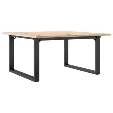 Coffee Table O-Frame 90x90x45 cm Solid Wood Pine and Cast Iron