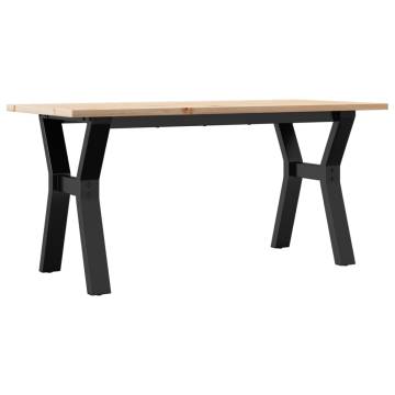 Coffee Table Y-Frame 90x40x45 cm Solid Wood Pine and Cast Iron