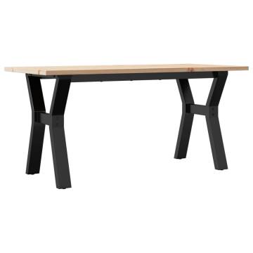 Coffee Table Y-Frame 90x40x45 cm Solid Wood Pine and Cast Iron