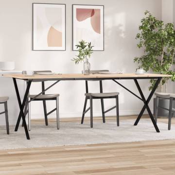 Dining Table X-Frame 200x100x75 cm Solid Wood Pine and Cast Iron