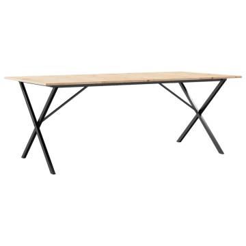 Dining Table X-Frame 200x100x75 cm Solid Wood Pine and Cast Iron