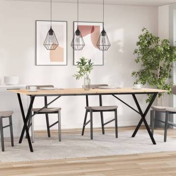 Dining Table X-Frame 200x100x75 cm Solid Wood Pine and Cast Iron