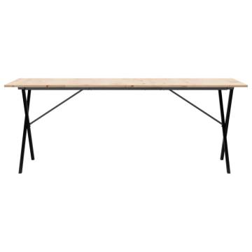 Dining Table X-Frame 200x100x75 cm Solid Wood Pine and Cast Iron