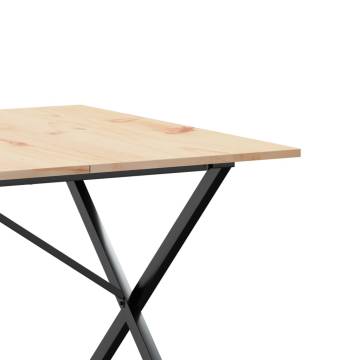 Dining Table X-Frame 200x100x75 cm Solid Wood Pine and Cast Iron