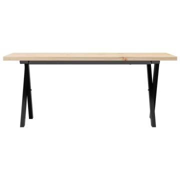 Coffee Table X-Frame 110x40x45.5 cm Solid Wood Pine and Cast Iron