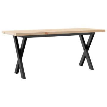 Coffee Table X-Frame 110x40x45.5 cm Solid Wood Pine and Cast Iron