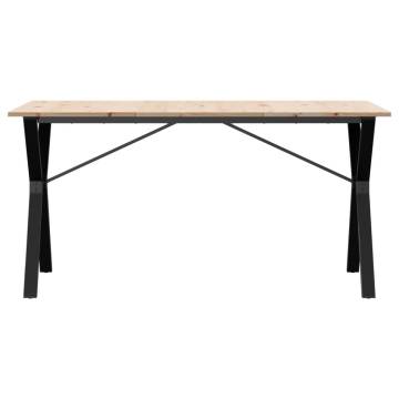 Dining Table Y-Frame 140x80x75 cm Solid Wood Pine and Cast Iron