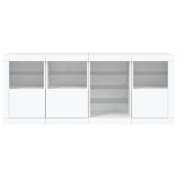 Sideboard with LED Lights White 164x37x67 cm