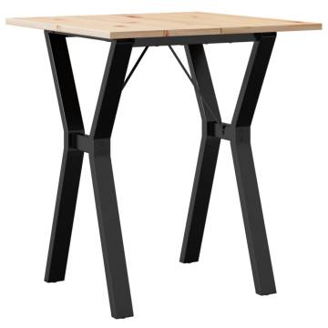 Dining Table Y-Frame 70x70x75 cm Solid Wood Pine and Cast Iron