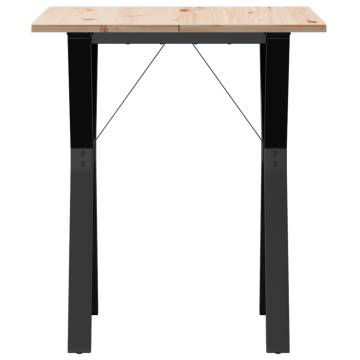 Dining Table Y-Frame 70x70x75 cm Solid Wood Pine and Cast Iron