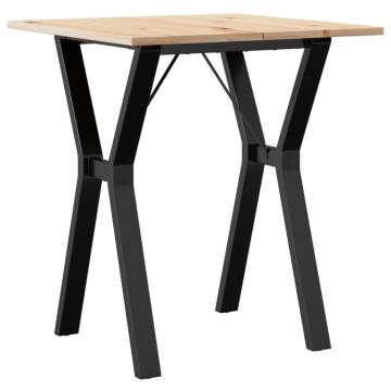 Dining Table Y-Frame 70x70x75 cm Solid Wood Pine and Cast Iron