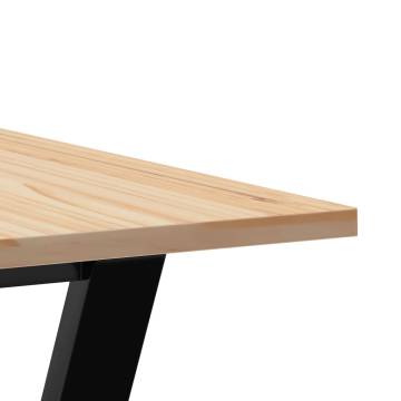 Dining Table Y-Frame 70x70x75 cm Solid Wood Pine and Cast Iron