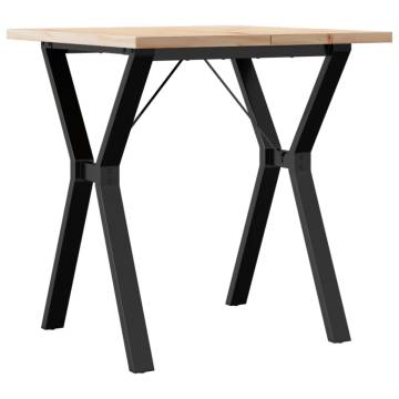 Dining Table Y-Frame 70x70x75.5 cm Solid Wood Pine and Cast Iron