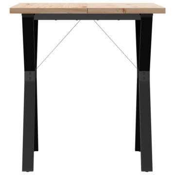 Dining Table Y-Frame 70x70x75.5 cm Solid Wood Pine and Cast Iron