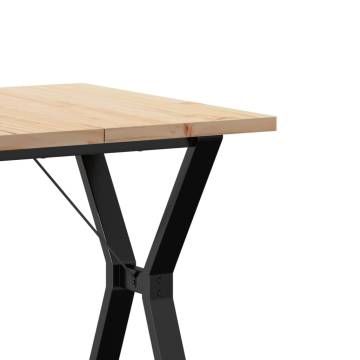 Dining Table Y-Frame 70x70x75.5 cm Solid Wood Pine and Cast Iron