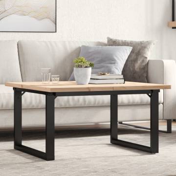 Coffee Table O-Frame 80x80x45.5 cm Solid Wood Pine and Cast Iron