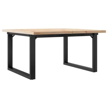 Coffee Table O-Frame 80x80x45.5 cm Solid Wood Pine and Cast Iron