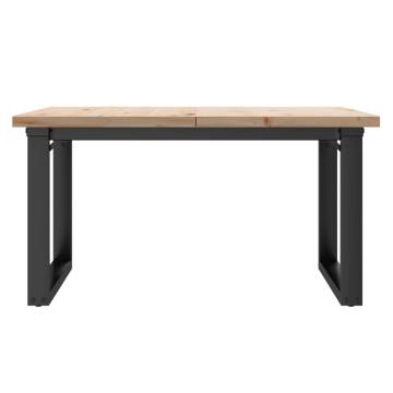 Coffee Table O-Frame 80x80x45.5 cm Solid Wood Pine and Cast Iron