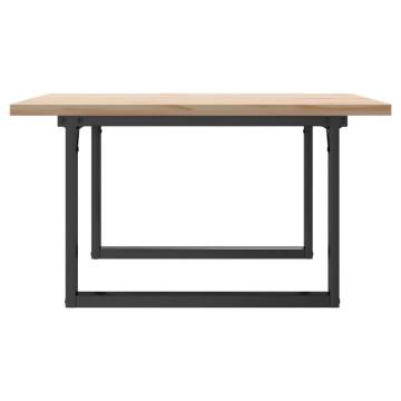 Coffee Table O-Frame 80x80x45.5 cm Solid Wood Pine and Cast Iron