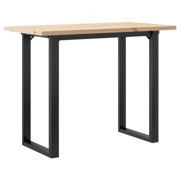 Dining Table O-Frame 100x50x75.5 cm Solid Wood Pine and Cast Iron