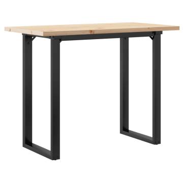 Dining Table O-Frame 100x50x75.5 cm Solid Wood Pine and Cast Iron