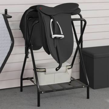 Saddle Rack Foldable Freestanding Black Iron