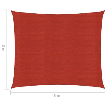 Sunshade Sail 160 g/m² Red 3x3 m HDPE