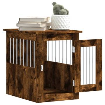 Dog Crate Furniture Smoked Oak 45x62x59 cm Engineered Wood