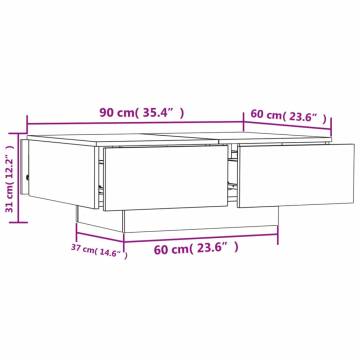 Coffee Table Sonoma Oak 90x60x31 cm Engineered Wood