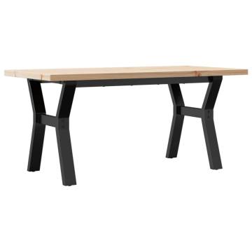 Coffee Table Y-Frame 100x50x45.5 cm Solid Wood Pine and Cast Iron