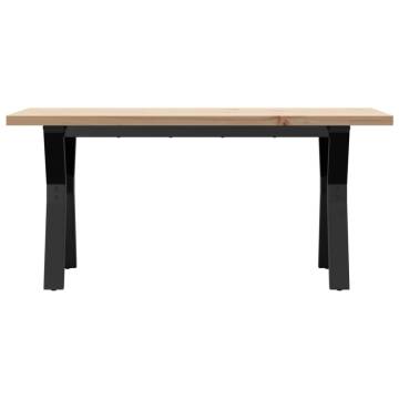 Coffee Table Y-Frame 100x50x45.5 cm Solid Wood Pine and Cast Iron