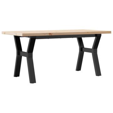 Coffee Table Y-Frame 100x50x45.5 cm Solid Wood Pine and Cast Iron