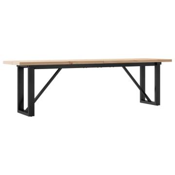 Coffee Table O-Frame 160x40x45.5 cm Solid Wood Pine and Cast Iron