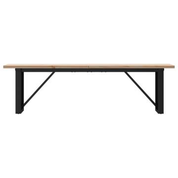 Coffee Table O-Frame 160x40x45.5 cm Solid Wood Pine and Cast Iron