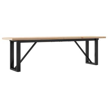 Coffee Table O-Frame 160x40x45.5 cm Solid Wood Pine and Cast Iron