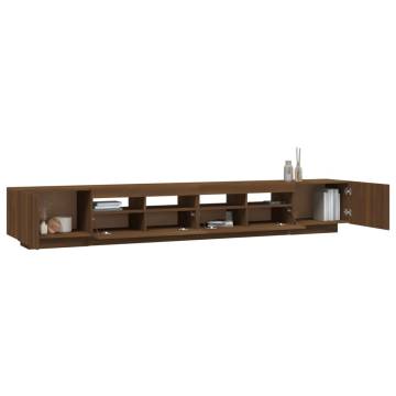 3 Piece TV Cabinet Set with LED Lights Brown Oak Engineered Wood