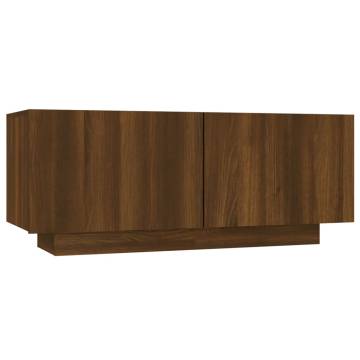 3 Piece TV Cabinet Set with LED Lights Brown Oak Engineered Wood