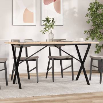 Dining Table X-Frame 160x80x75 cm Solid Wood Pine and Cast Iron