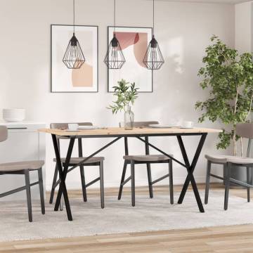 Dining Table X-Frame 160x80x75 cm Solid Wood Pine and Cast Iron