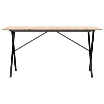 Dining Table X-Frame 160x80x75 cm Solid Wood Pine and Cast Iron