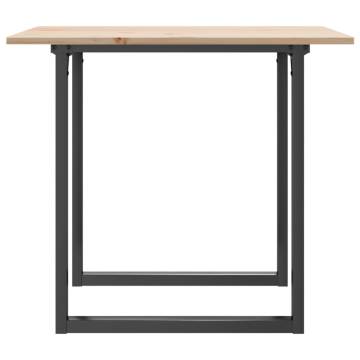 Dining Table O-Frame 80x80x75 cm Solid Wood Pine and Cast Iron