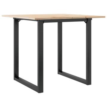 Dining Table O-Frame 80x80x75 cm Solid Wood Pine and Cast Iron