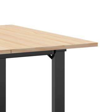 Dining Table O-Frame 80x80x75 cm Solid Wood Pine and Cast Iron